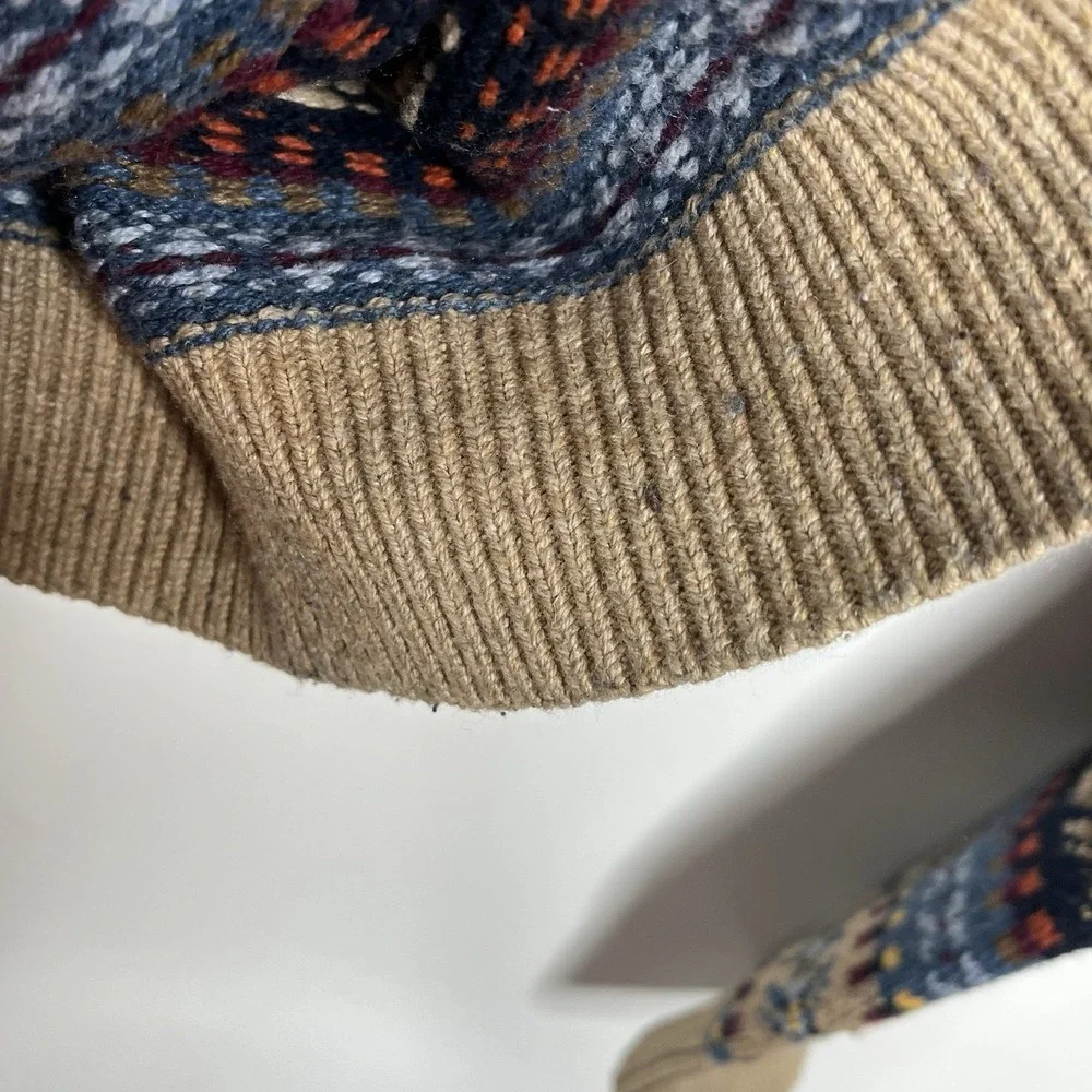 Tommy Hilfiger Fair Isle Wool Blend Sweater Mens Size L Colorful Crewneck Ski